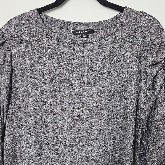 Zac & Rachel NWT Romantic Textured Gray 3/4 Sleeve Shimmer Top XL - Picture 2 of 7